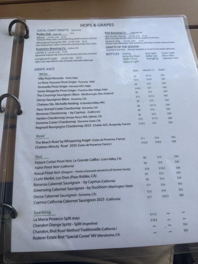Longboard Café menu, page 6 of 6, photographed 2026-09-19