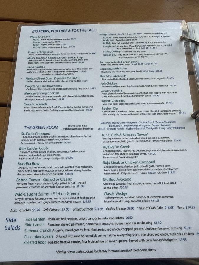Longboard Café menu, page 1 of 6, photographed 2026-09-19