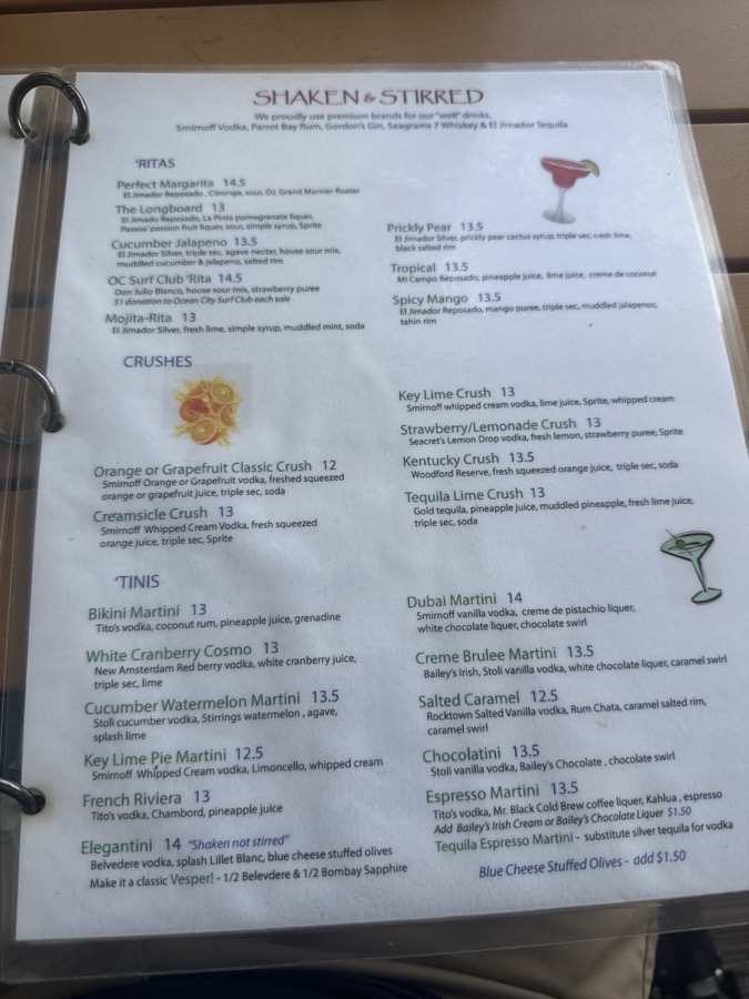 Longboard Café menu, page 4 of 6, photographed 2026-09-19