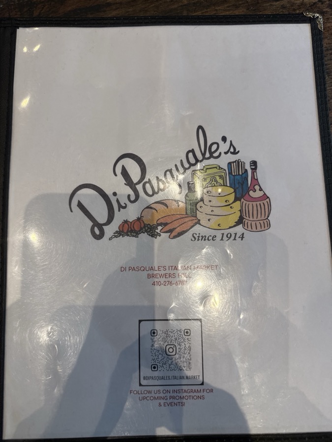 DiPasquale's Italian Market menu, page 1 of 5, photographed 2026-10-02
