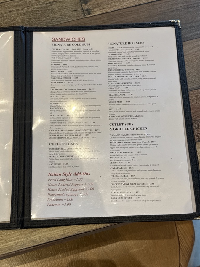 DiPasquale's Italian Market menu, page 3 of 5, photographed 2026-10-02