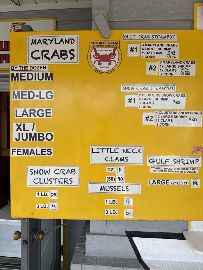 Best Crabs menu, page 2 of 2, photographed 2026-09-20